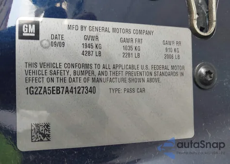 2010 Pontiac G6 from USA, damaged, VIN 1G2ZA5EB7A4127340